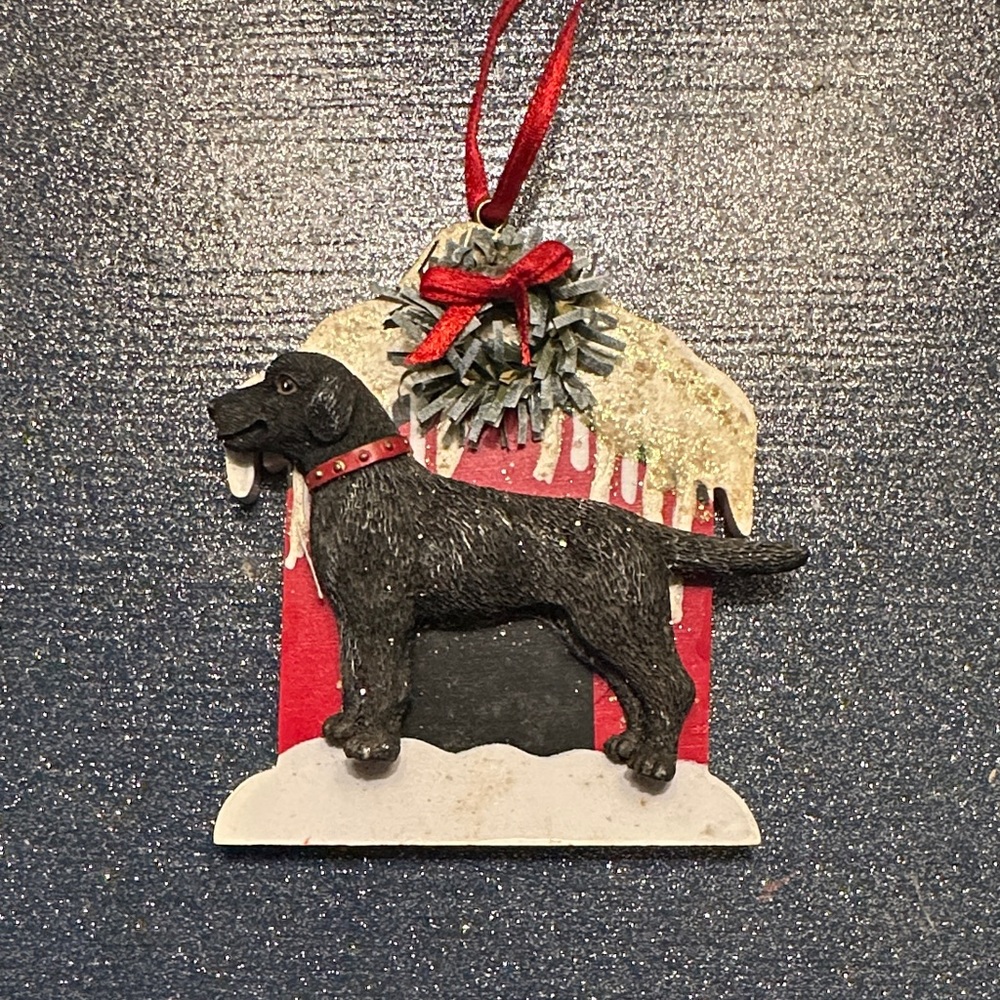 Black Lab  Dog Christmas Ornament